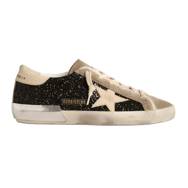 Golden Goose Super-Star 'Black Glitter Cream Star' (Women)