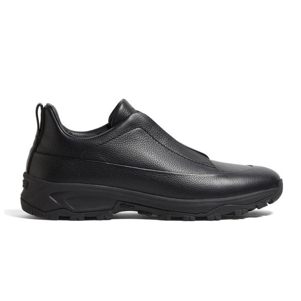 Zegna Triple Stitch™ Slip-On 'Black Grained Leather' (Men)