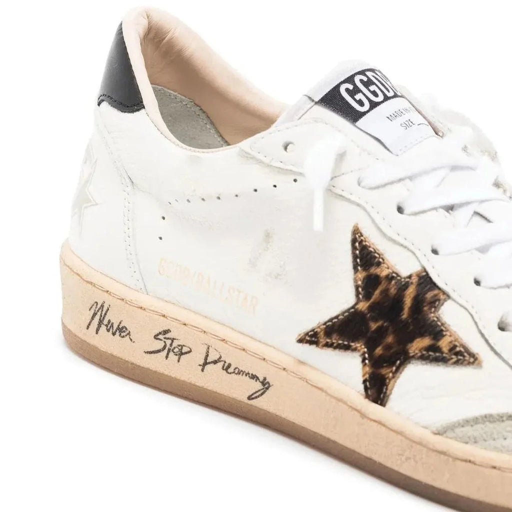 Golden Goose Ball-Star 'Leopard Pony Star Black Heel Tab' (Women)