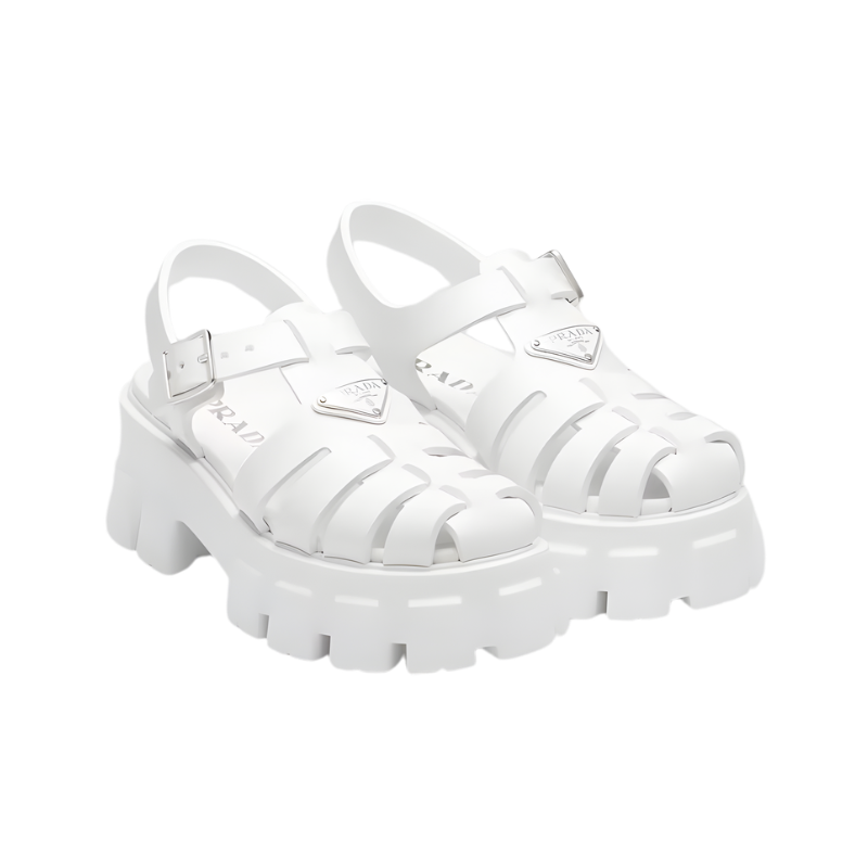 Prada Monolith Rubber Sandal 'White' (Women)