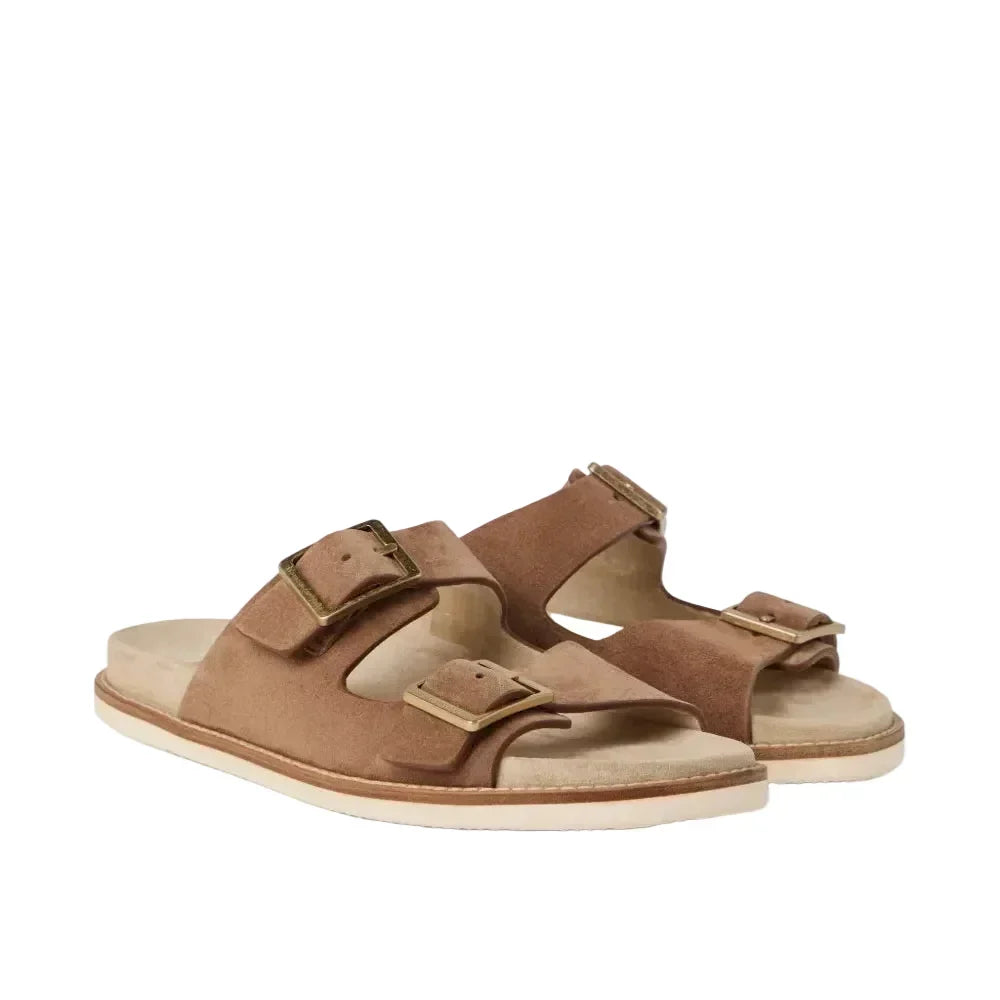 Brunello Cucinelli Double-Strap Sandal 'Light Brown Suede' (Men)
