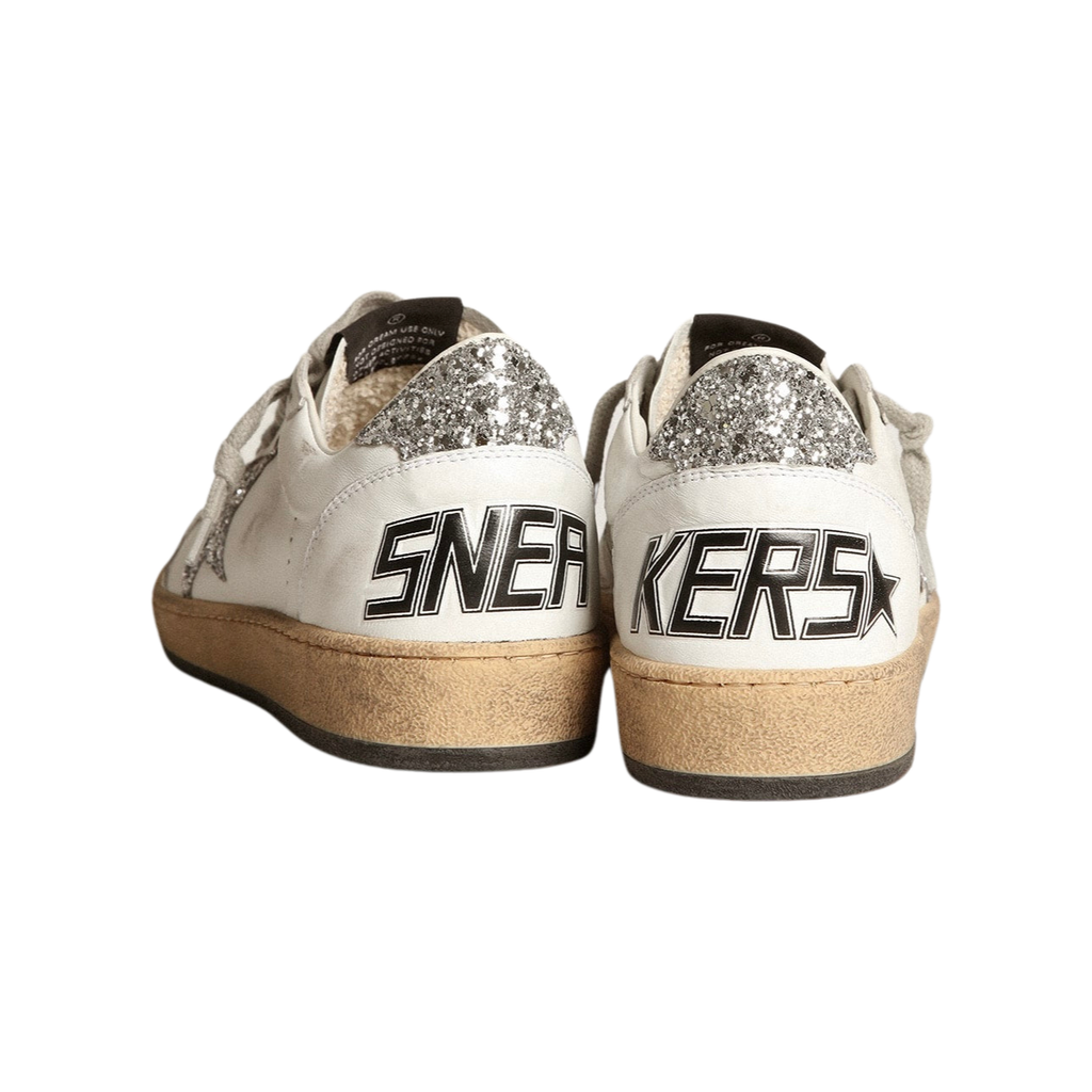 Golden Goose Ball-Star 'White Nappa Glitter Heel Tab' (Women)