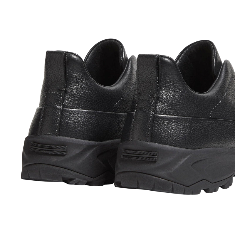 Zegna Triple Stitch™ Slip-On 'Black Grained Leather' (Men)