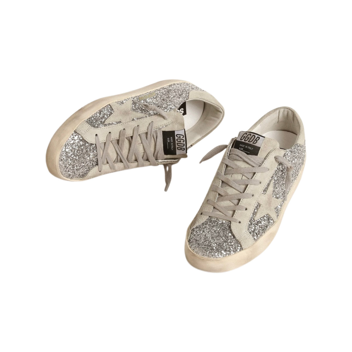Golden Goose Super-Star 'Silver Glitter Ice Grey Star' (Women)