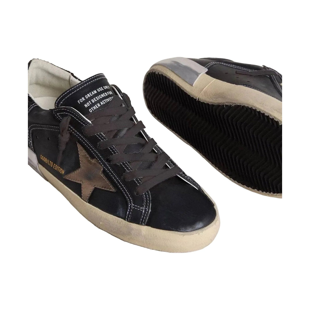 Golden Goose Super-Star 'Black Glitter Cream Star' (Women)