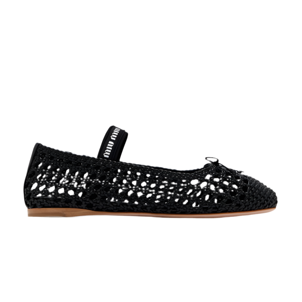 Miu Miu Woven Nappa Leather Ballerinas (Women)