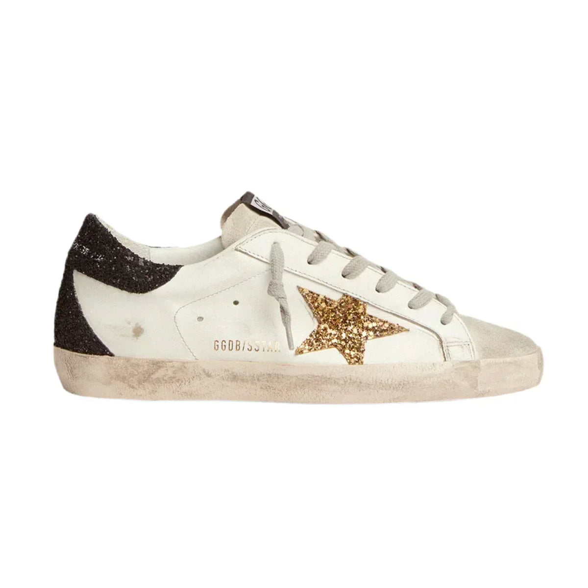 Golden Goose Super-Star 'Gold Glitter Star Black Heel' (Women)