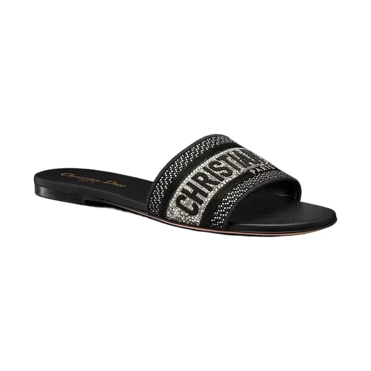 Dior Dway Slide 'Black Embroidered Cotton' (Women)