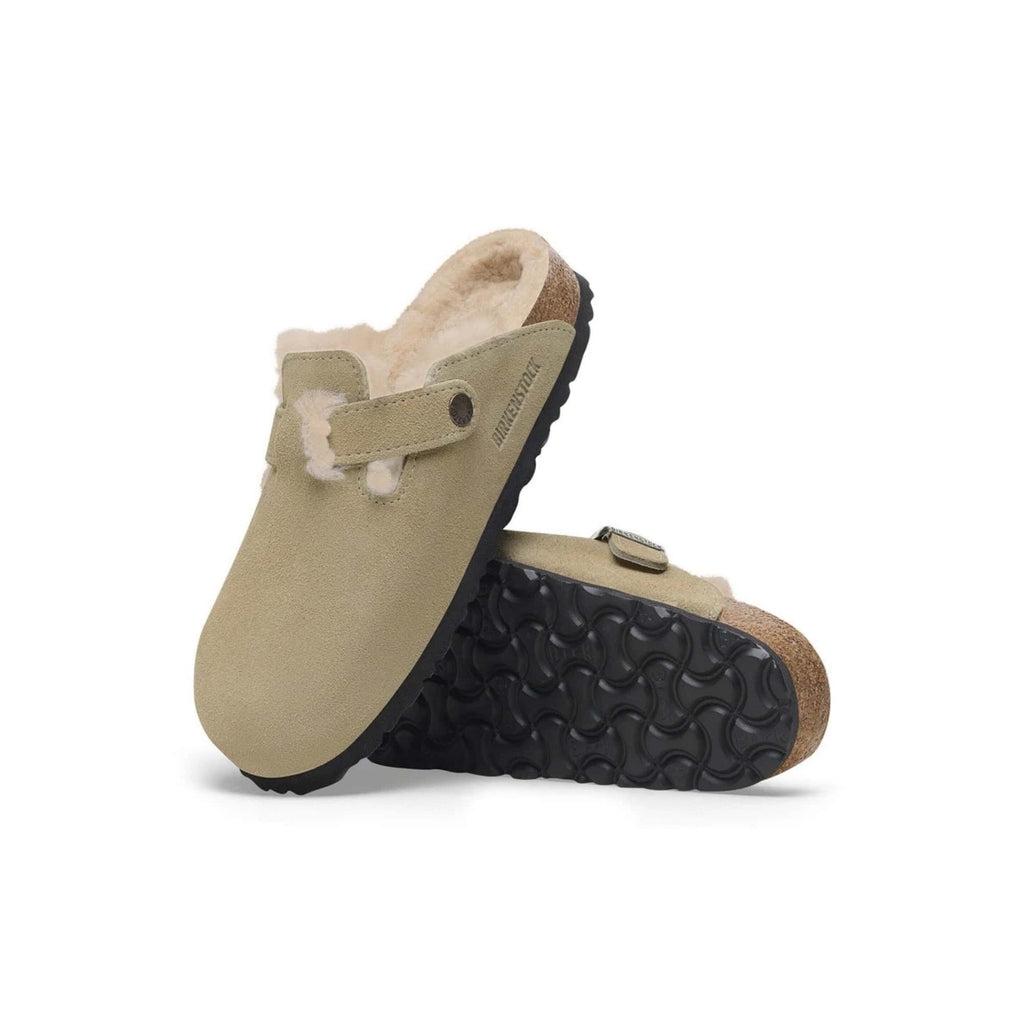 Birkenstock Boston Shearling Suede 'Taupe' (Women)