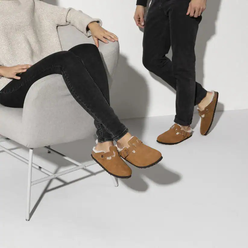 Birkenstock Boston Shearling Suede 'Mink' (Women)