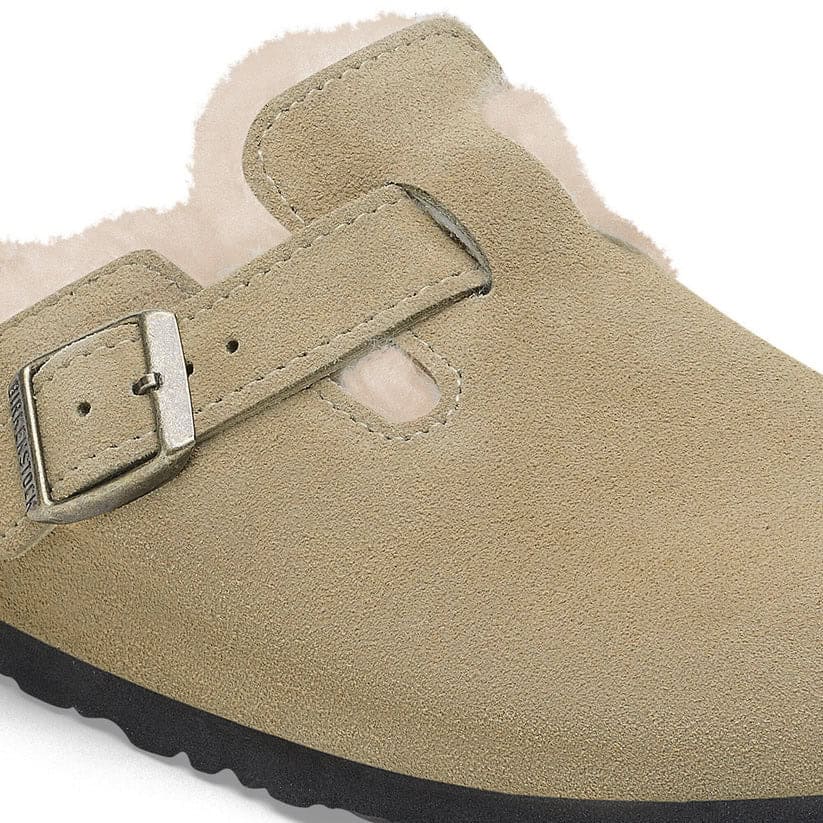 Birkenstock Boston Shearling Suede 'Taupe' (Women)