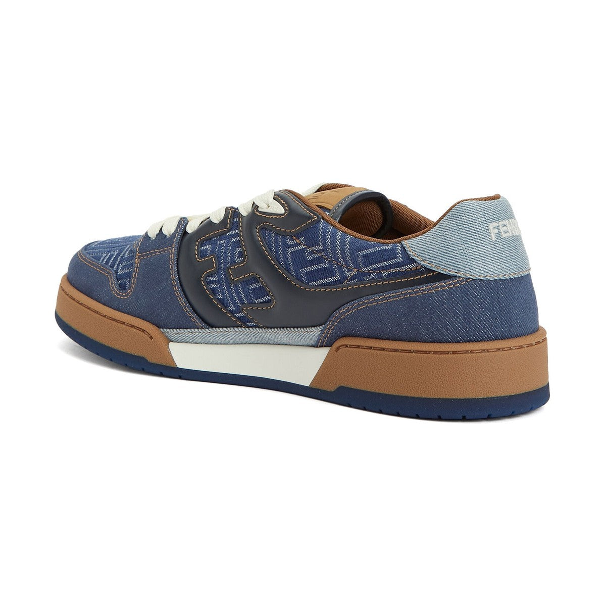 Fendi Match Sneaker 'Navy FF Jacquard White Suede' (Men)