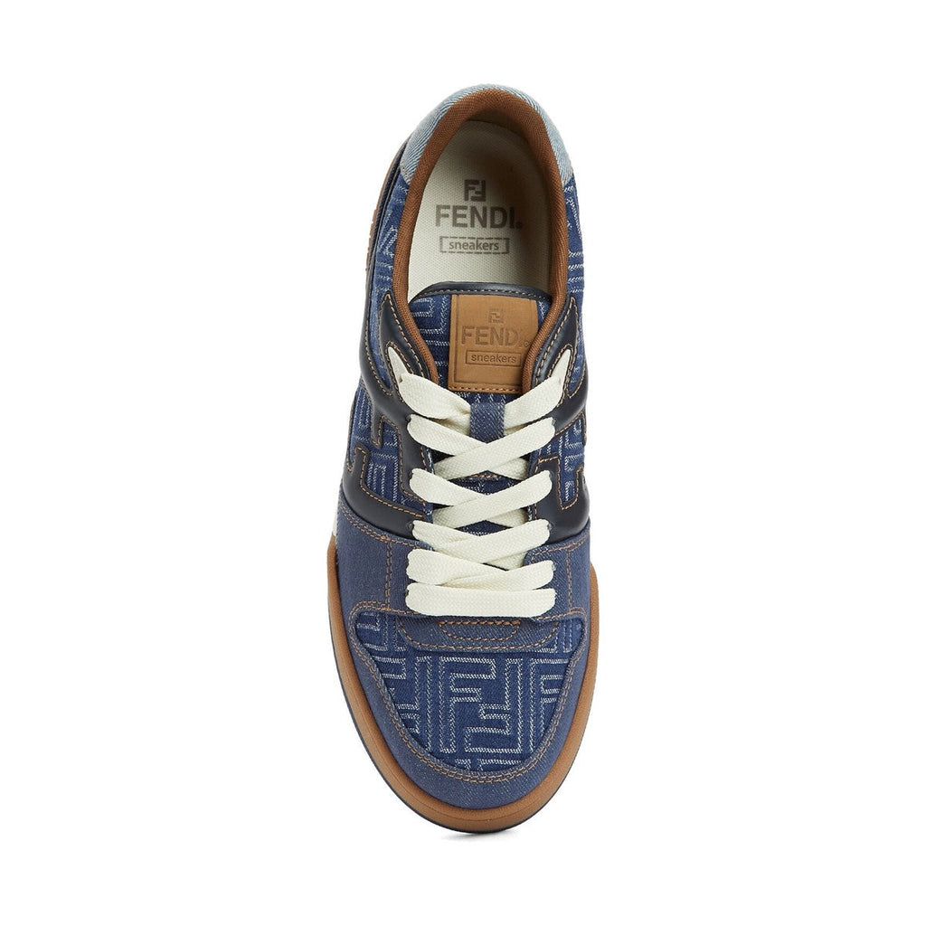 Fendi Match Sneaker 'Navy FF Jacquard White Suede' (Men)