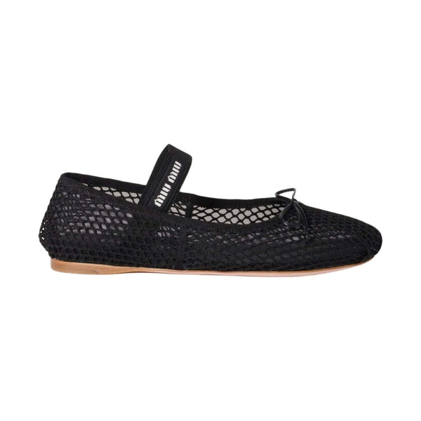 Miu Miu Mesh Ballerina 'Black' (Women)