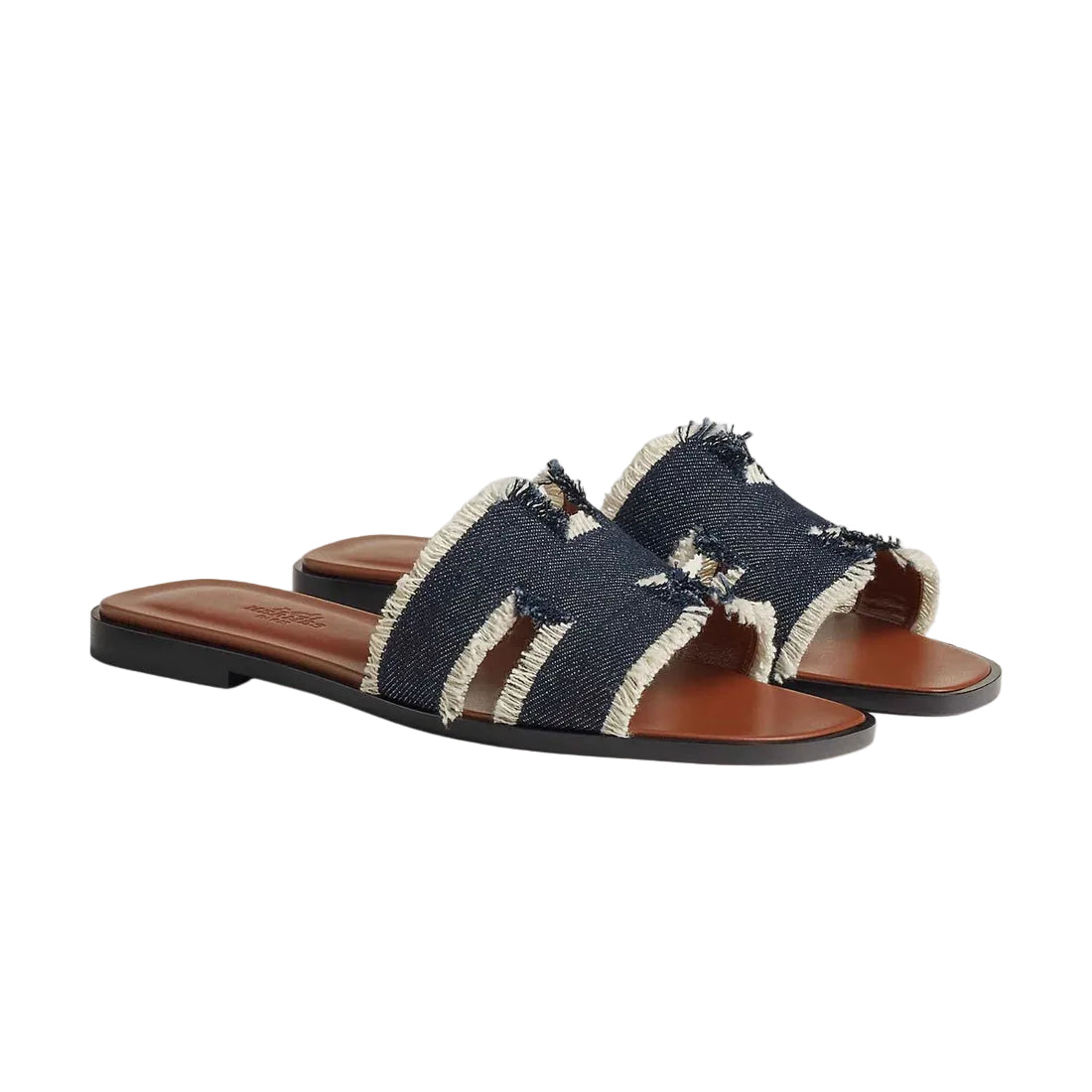 Hermès Oran Sandal 'Fringed Denim - Bleu Brut' (Women)