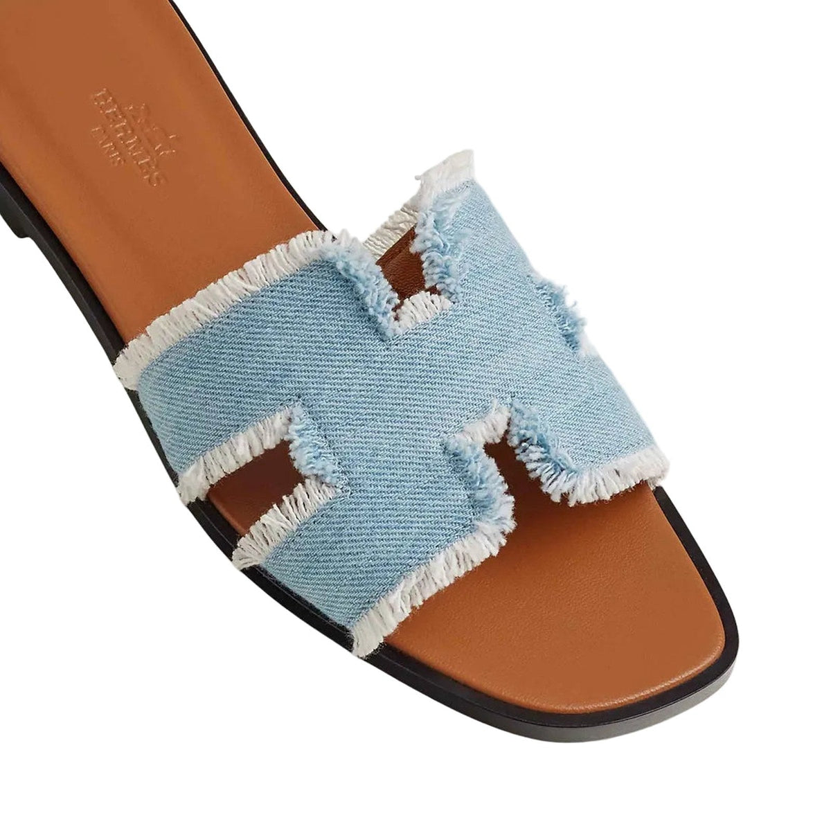 Hermès Oran Sandal 'Fringed Denim - Bleu Clair' (Women)